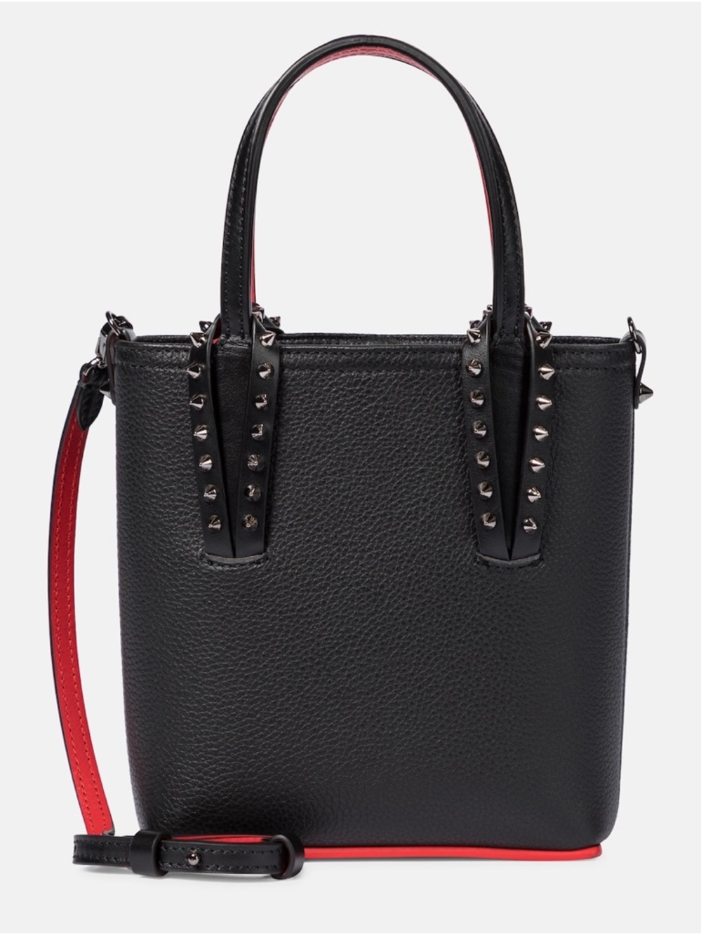 CHRISTIAN LOUBOUTIN Cabata Mini leather tote black shoulder bag